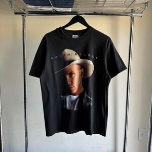 90s Garth Brooks Country Tour Concert Black Boxy Fit Graphic Tee Shirt